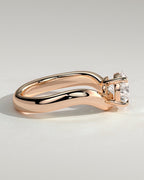 Pear Solitaire Bypass Engagement Ring in Gold