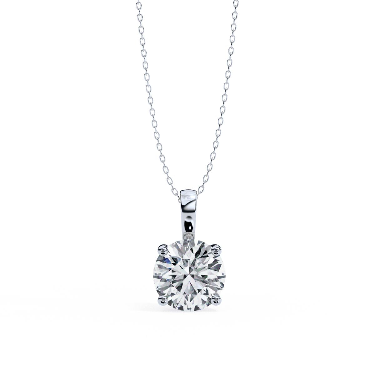 Elegant Solitaire 4-Prong Setting Round Diamond Pendant