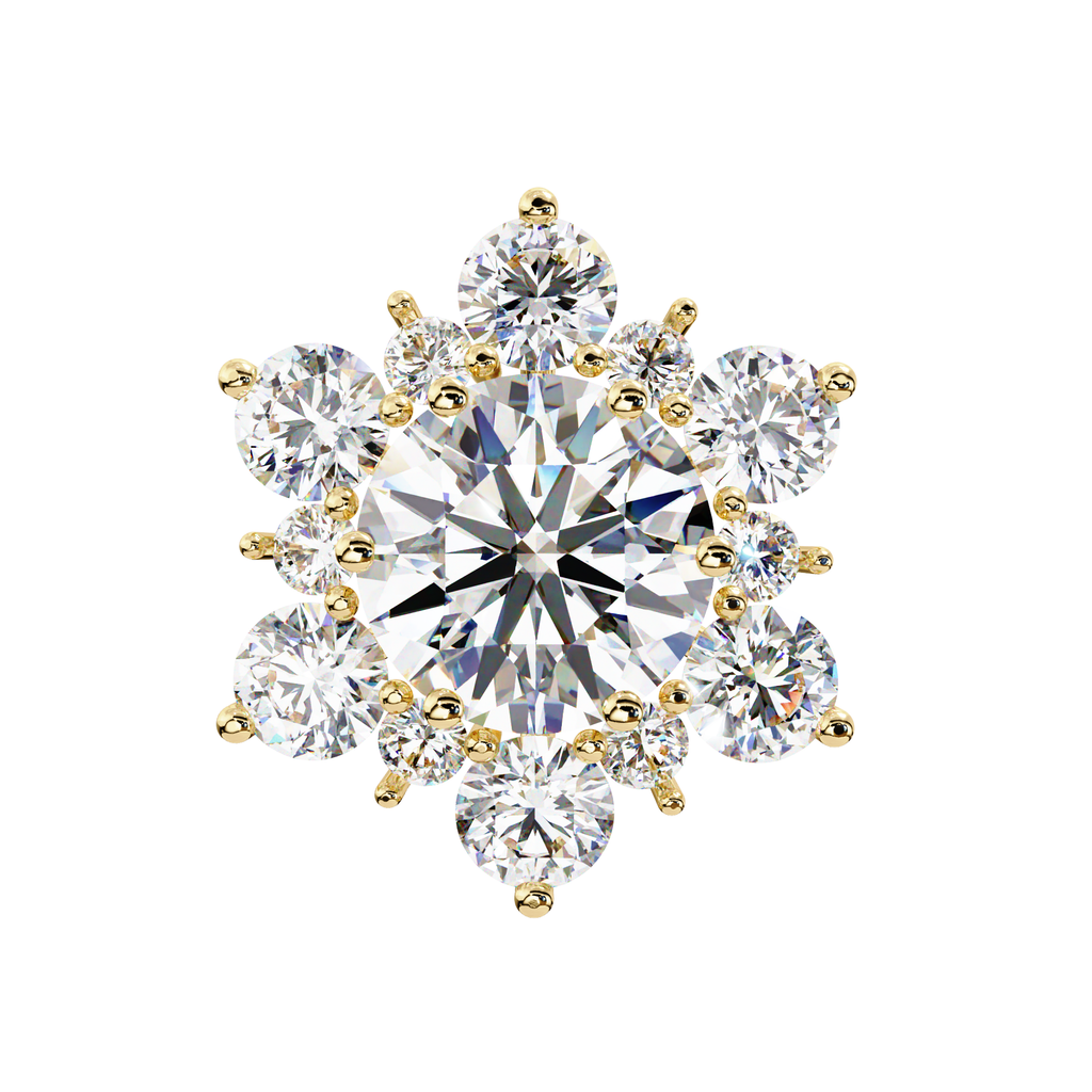 Elegant gold floral diamond studs for everyday wear