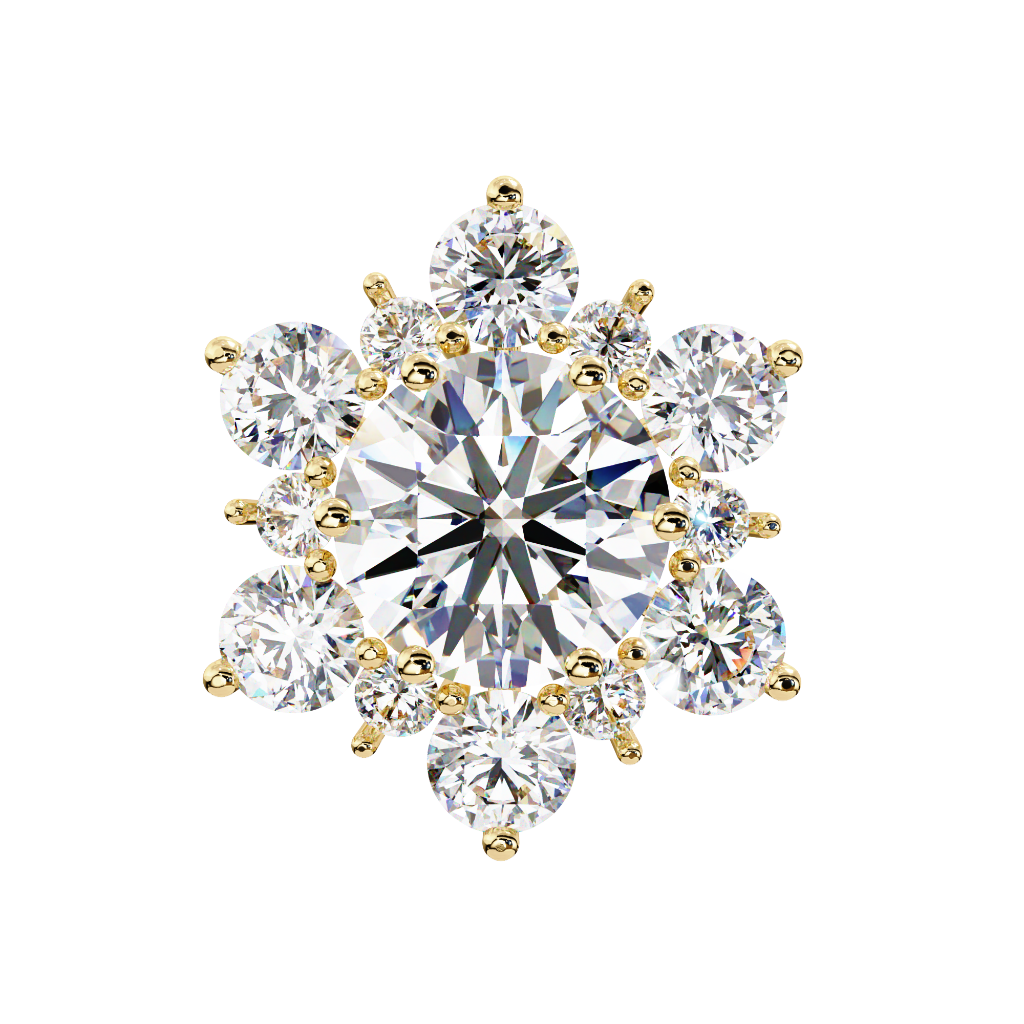 Elegant gold floral diamond studs for everyday wear