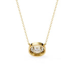 Gold oval diamond pendant