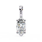 Luxurious Gold Marquise-Cut Diamond Solitaire Pendant Necklace