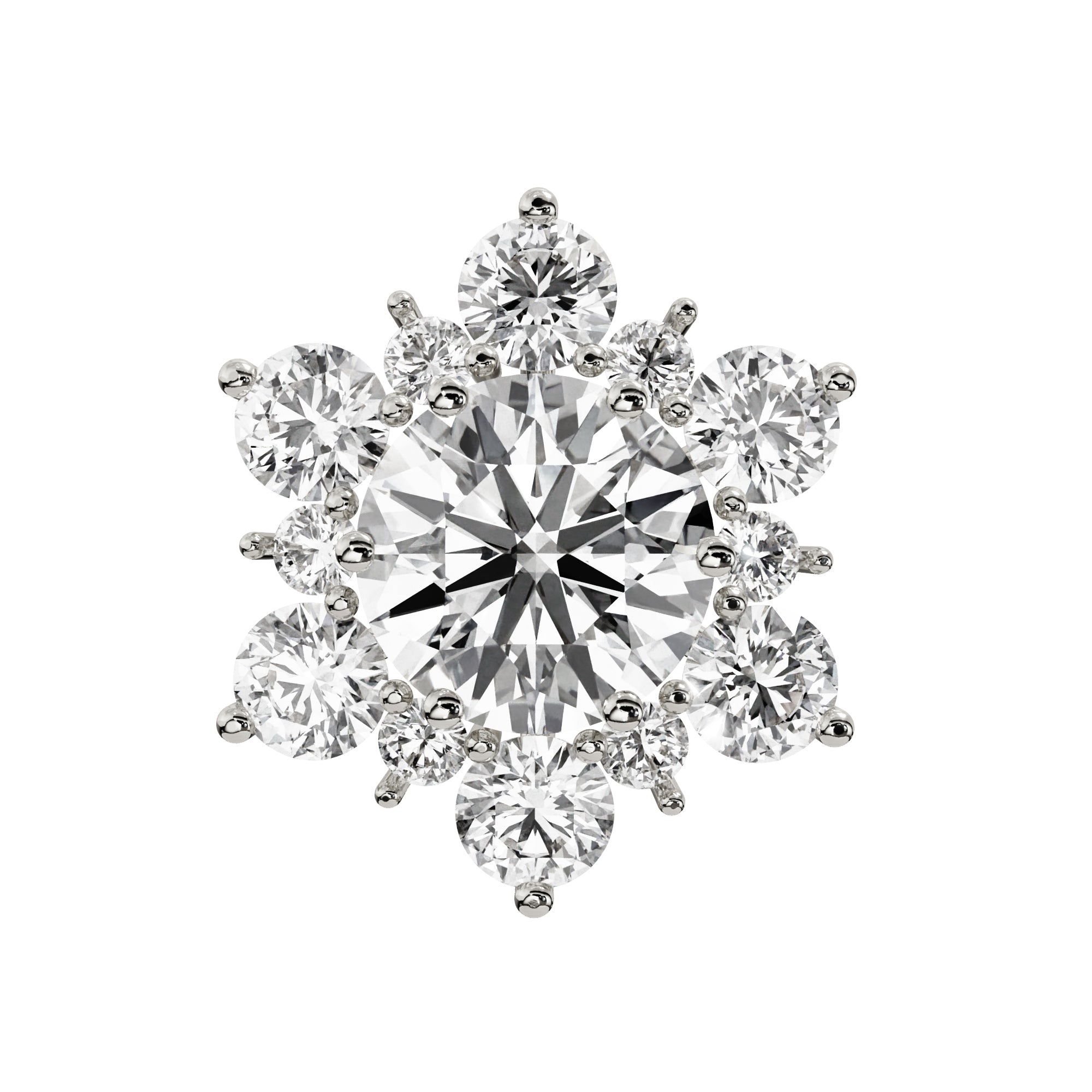 Elegant white gold floral diamond studs for everyday wear