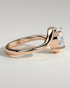 Oval Solitaire Bypass Engagement Ring in Gold