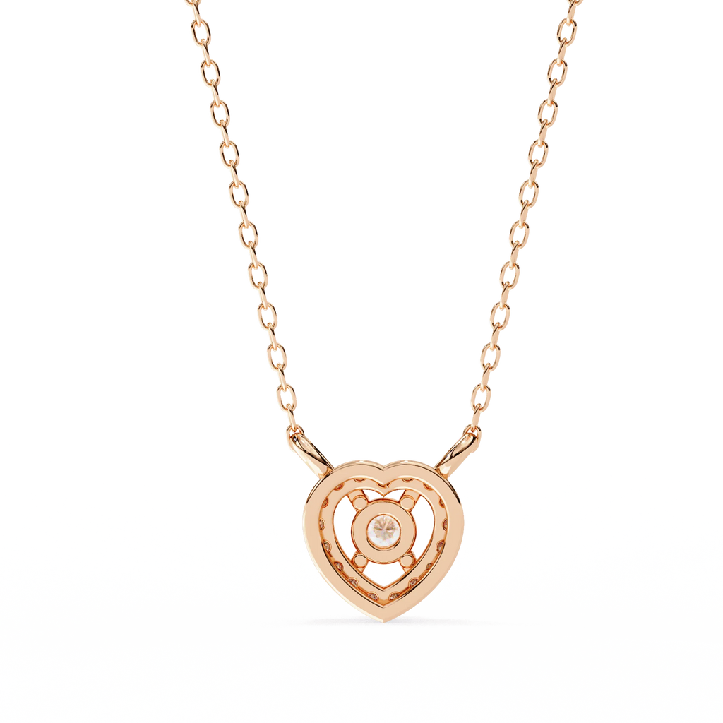 Heart-shaped diamond pendant