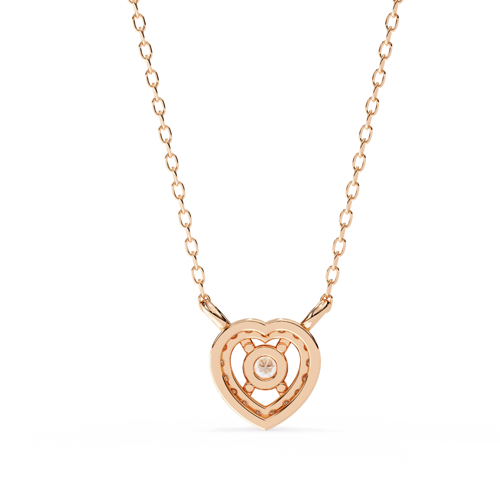 Heart-shaped diamond pendant