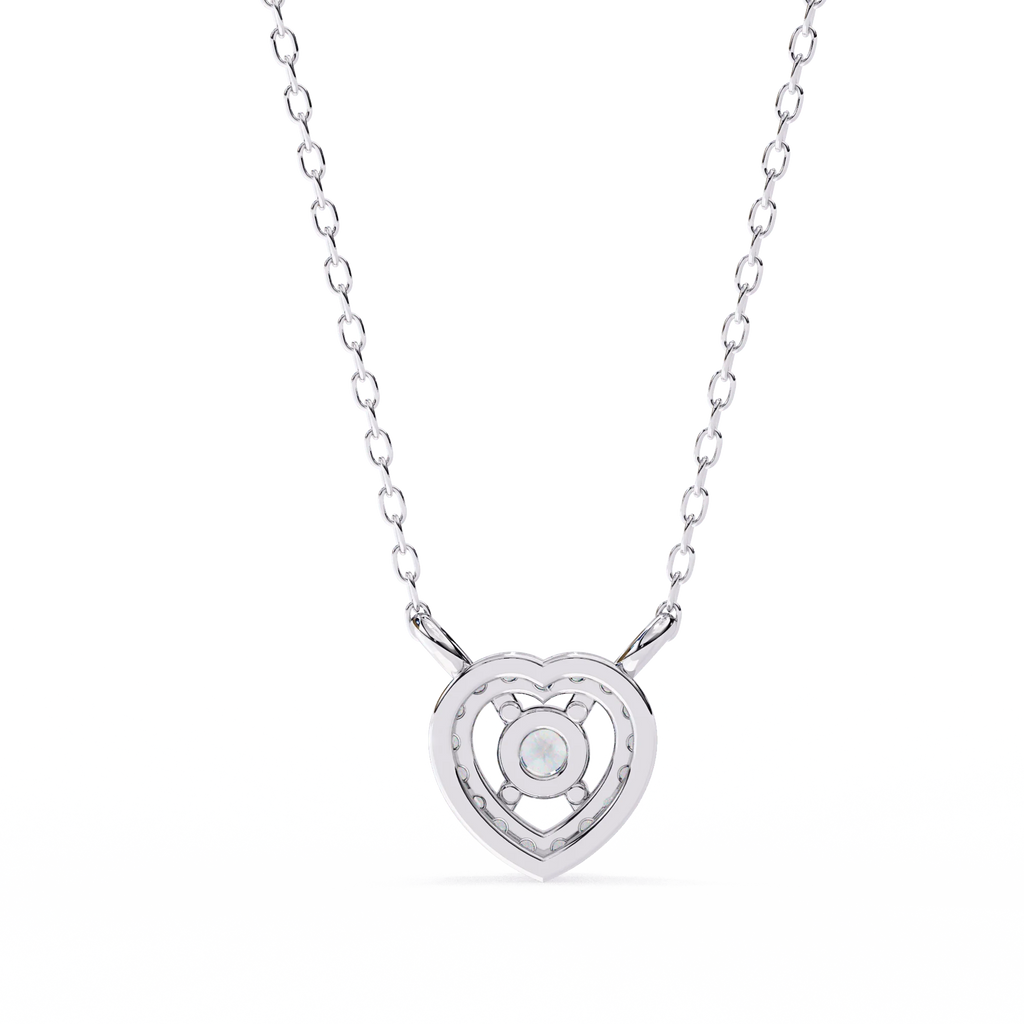 Heart-shaped diamond pendant
