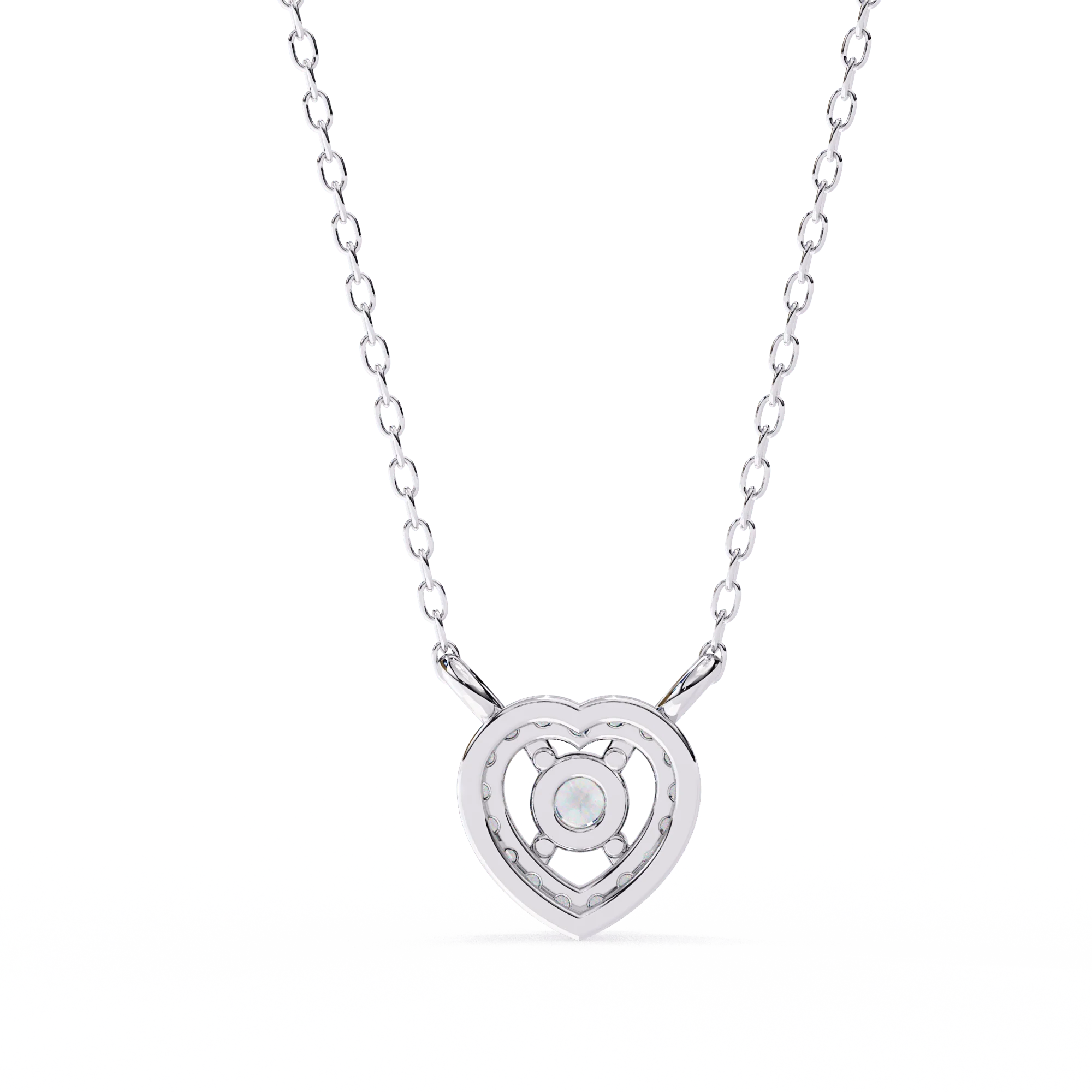 Heart-shaped diamond pendant
