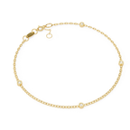 Affordable dainty bezel diamond bracelet in gold for daily wear