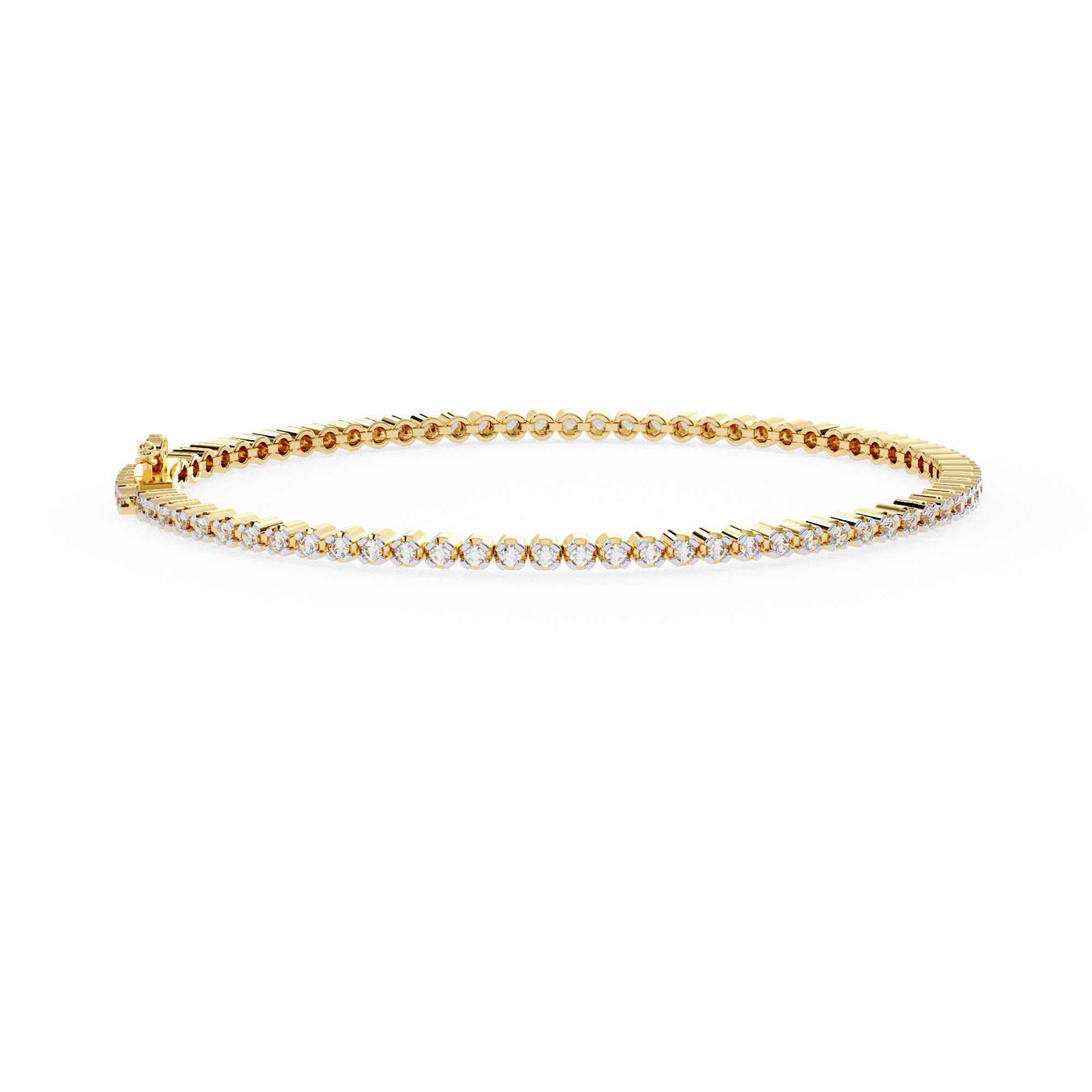 Elegant gold baguette diamond tennis bracelet