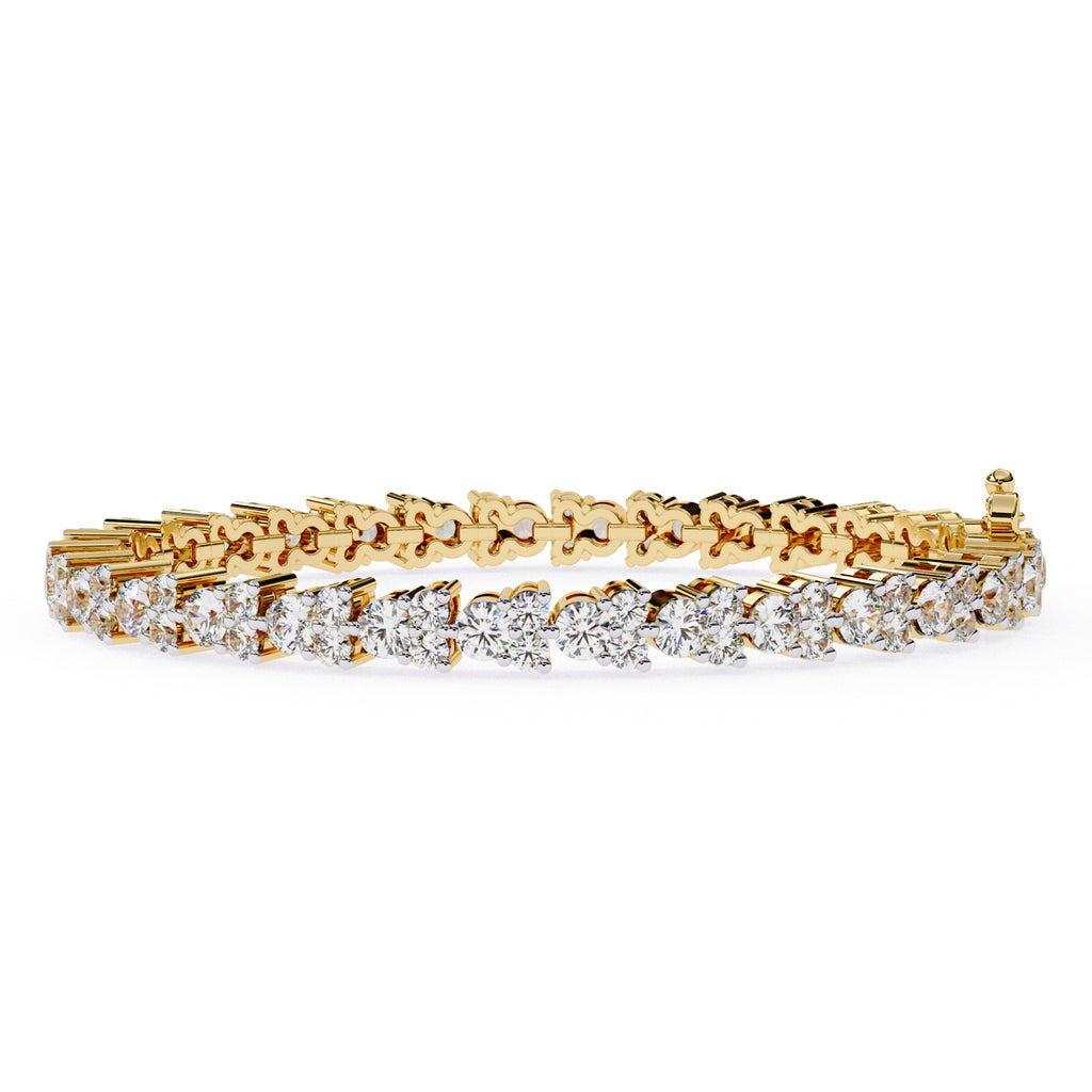 Lab grown diamond tennis bracelet in gold