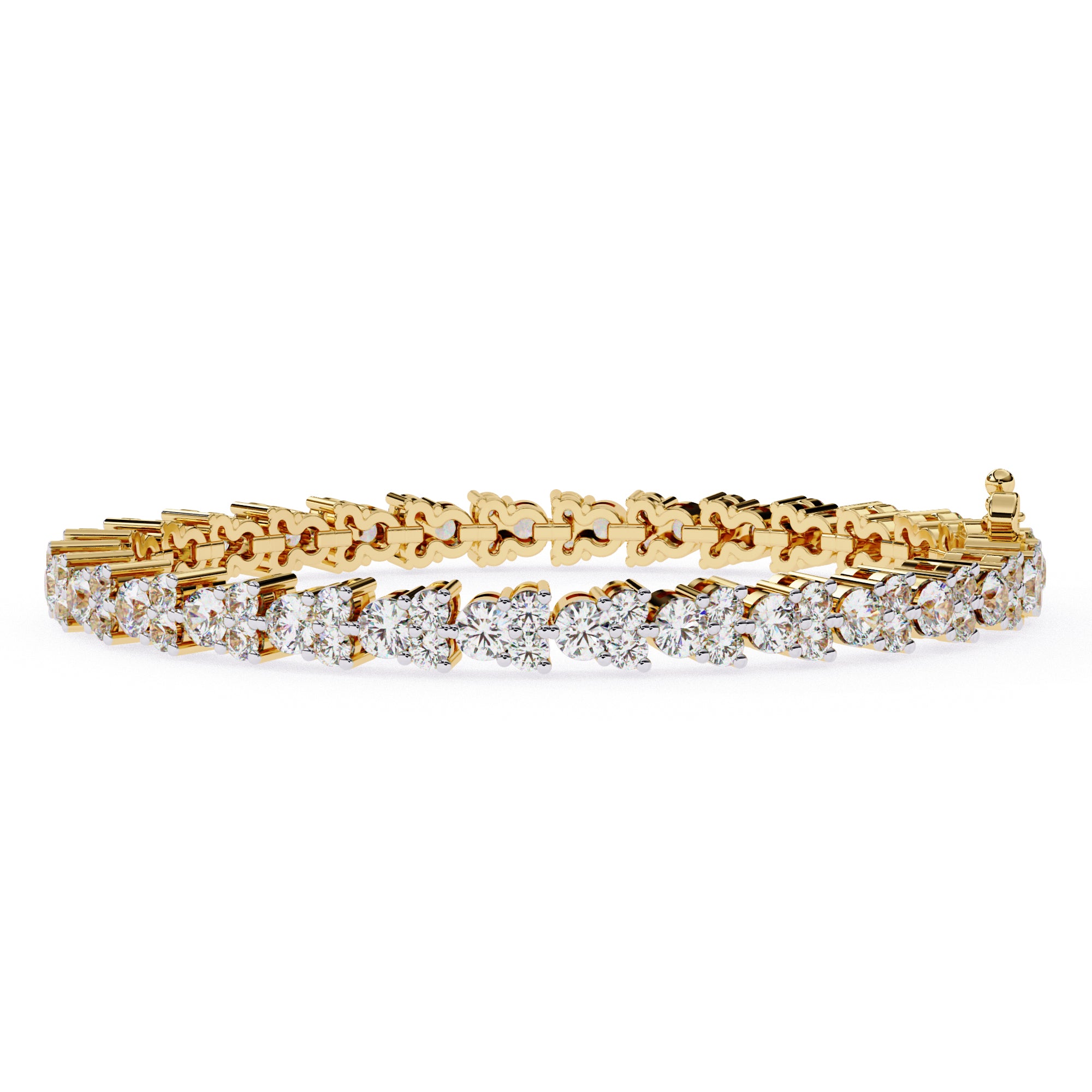 Lab grown diamond tennis bracelet in gold