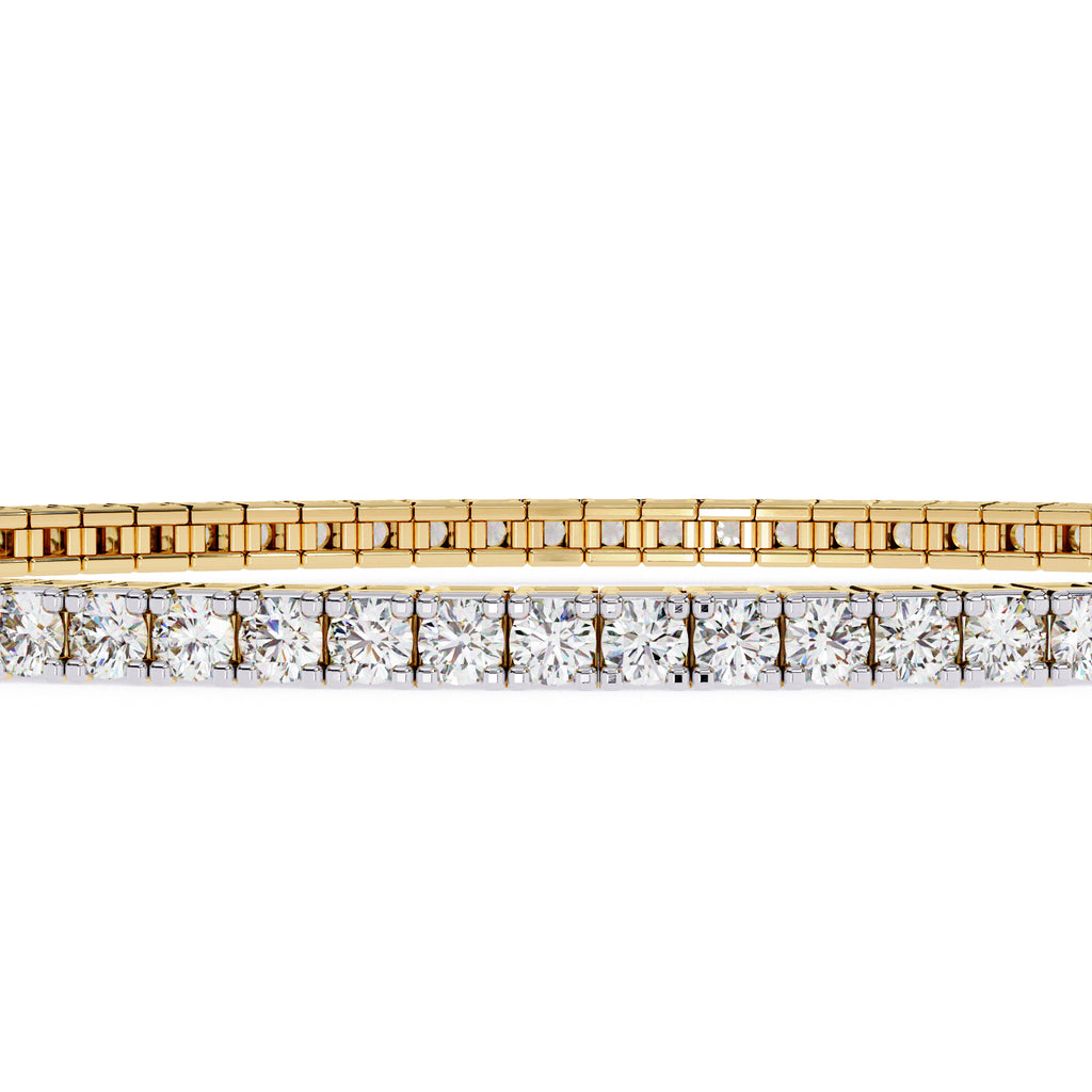Round diamond gold tennis bangle for everyday wear