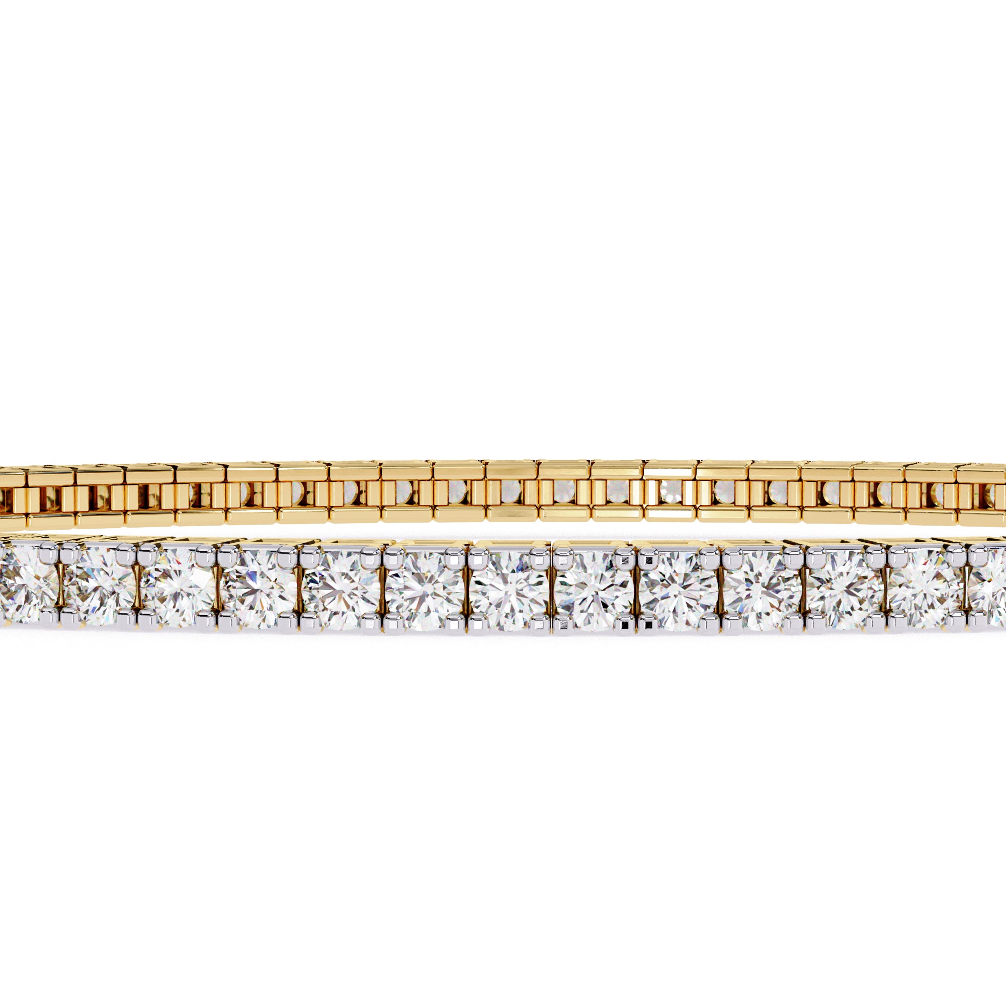 Round diamond gold tennis bangle for everyday wear