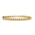 Gold bezel-set diamond tennis bracelet for women