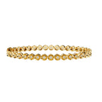 Gold bezel-set diamond tennis bracelet for women