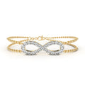 Infinity diamond bracelet in gold with double chain pattern