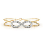 Infinity diamond bracelet in gold with double chain pattern