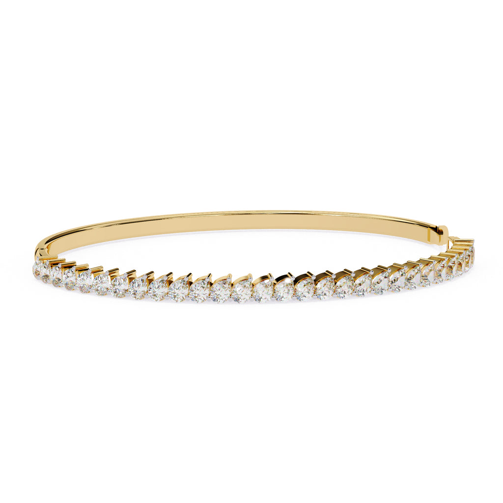 Gold round diamond tennis bracelet for women