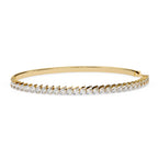 Gold round diamond tennis bracelet for women