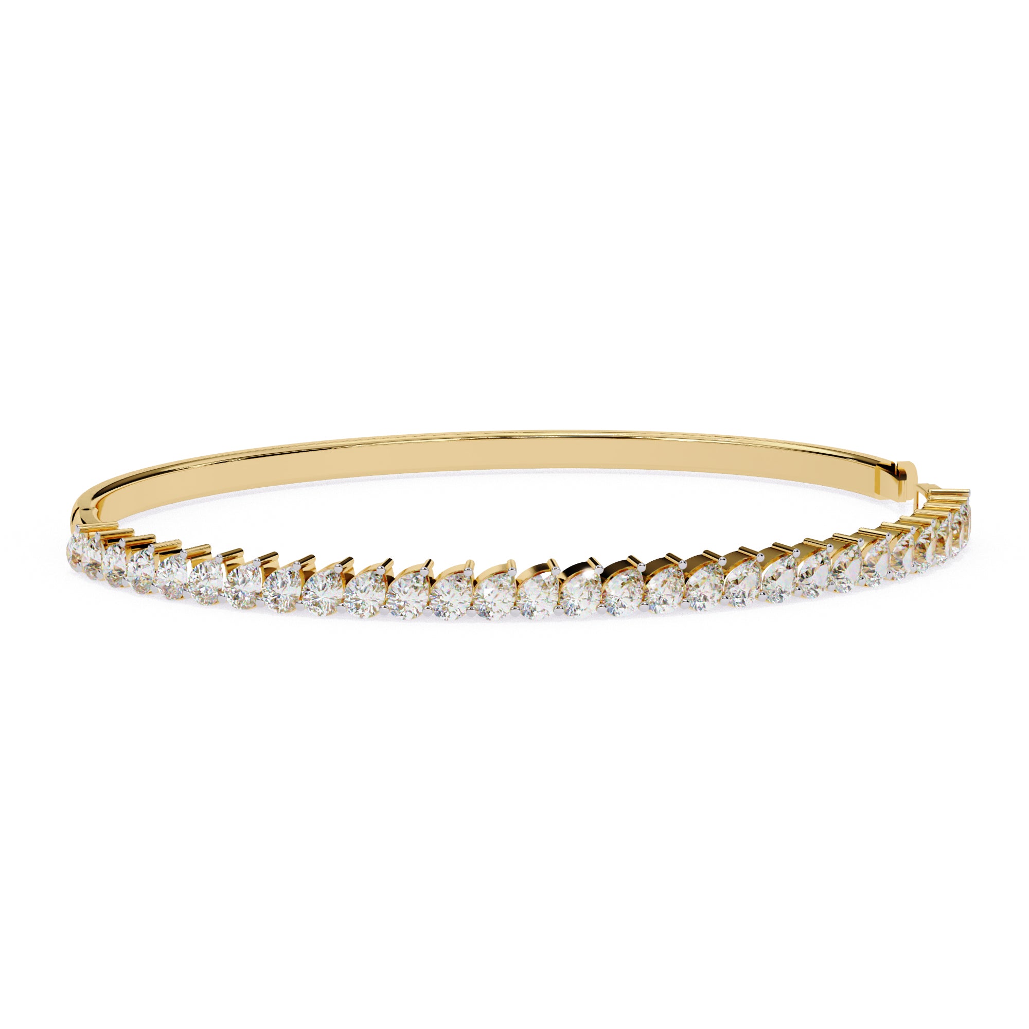 Gold round diamond tennis bracelet for women
