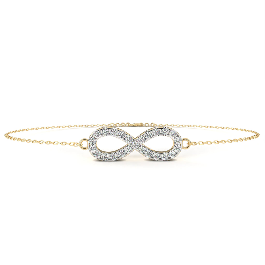 Gold infinity diamond bracelet for women