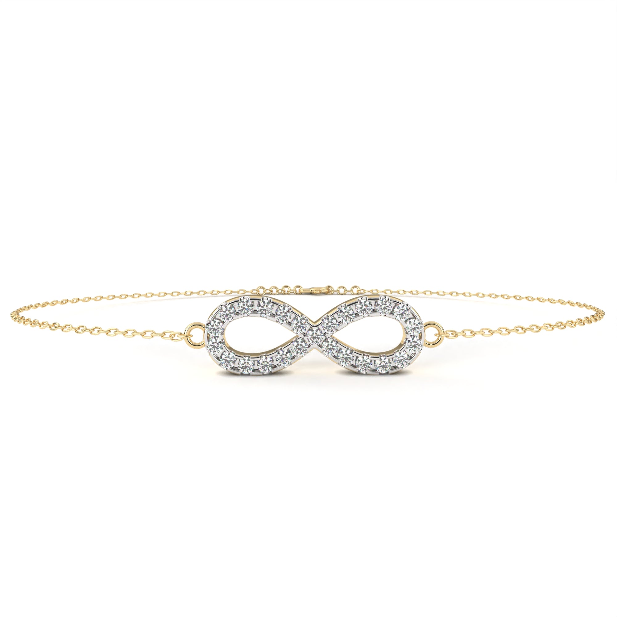 Gold infinity diamond bracelet for women