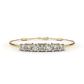 Gold diamond bracelet with round and princess cut stones