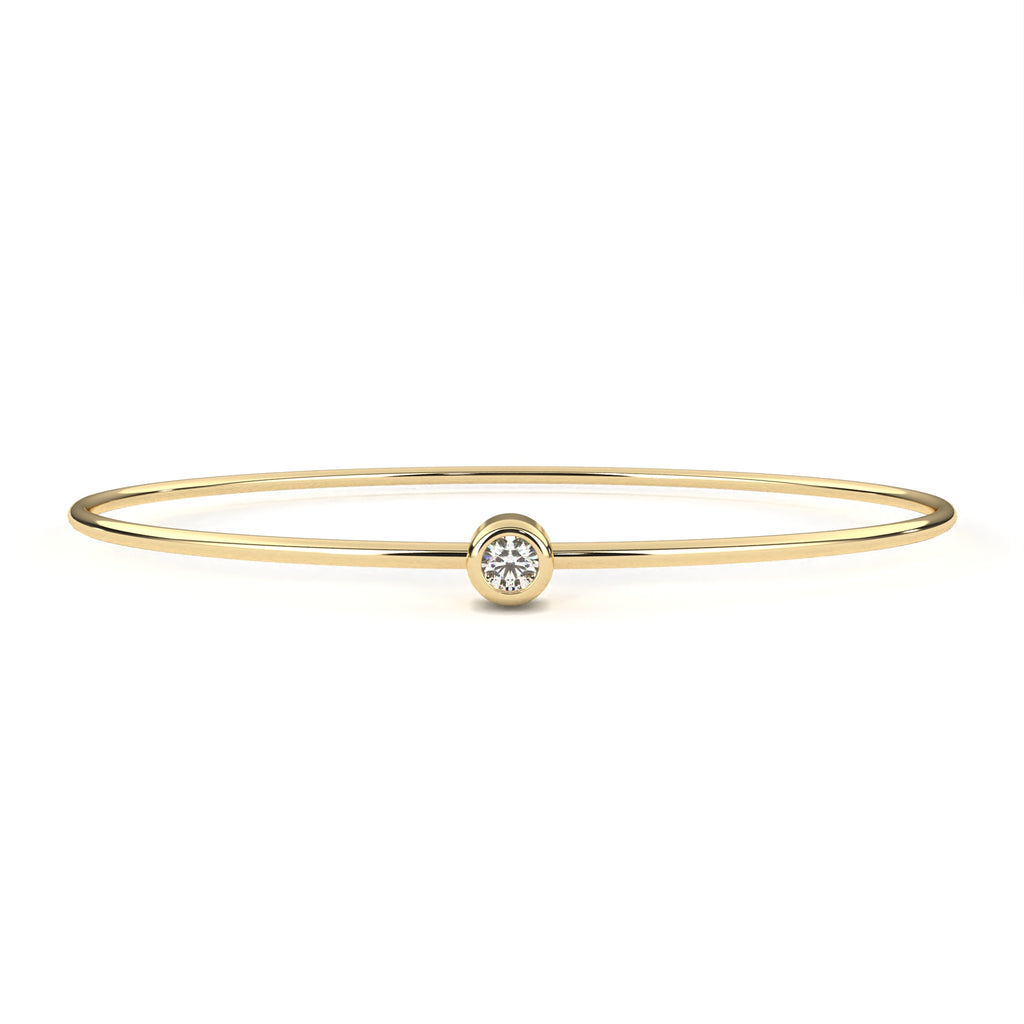 Simple diamond gold bangle for women