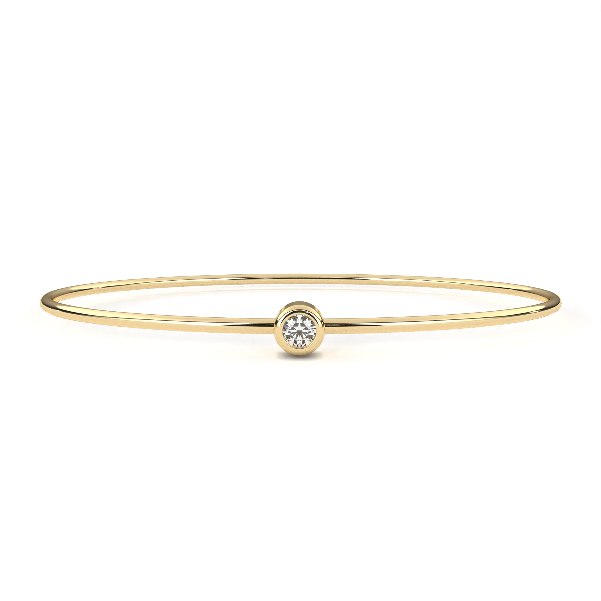 Simple diamond gold bangle for women
