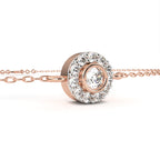 Rose Gold diamond halo bracelet for women