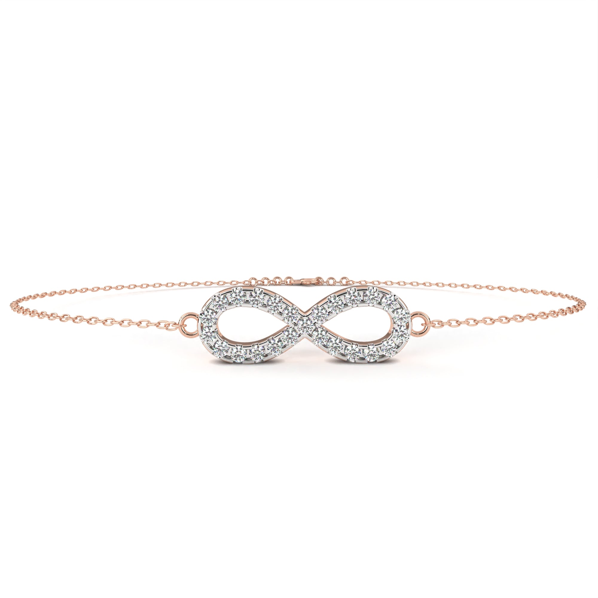 Rose Gold infinity diamond bracelet for women