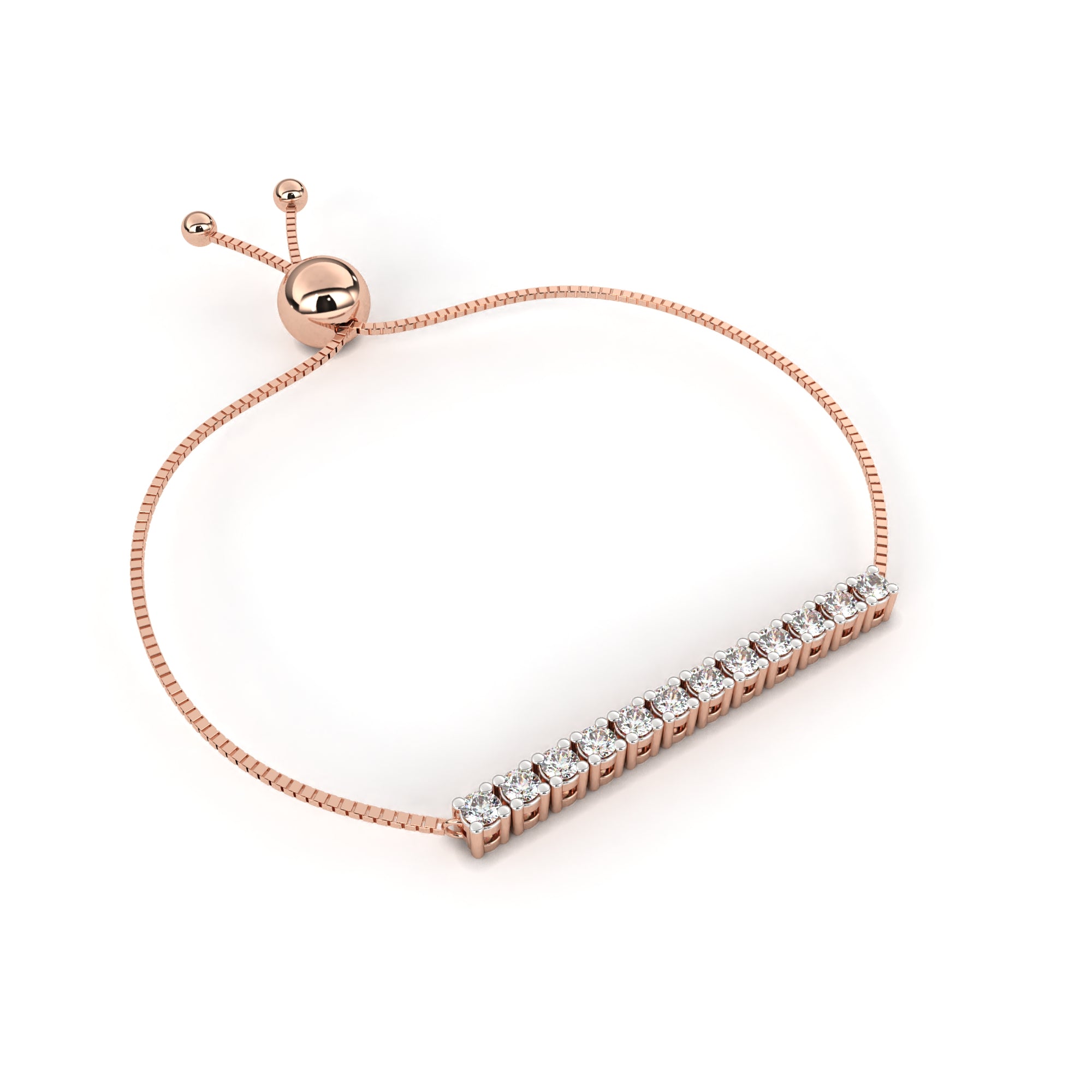 Adjustable diamond bracelet in Rose Gold