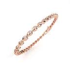 Designer rose gold bangle with lab grown round diamonds