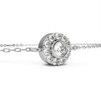 White Gold diamond halo bracelet for women