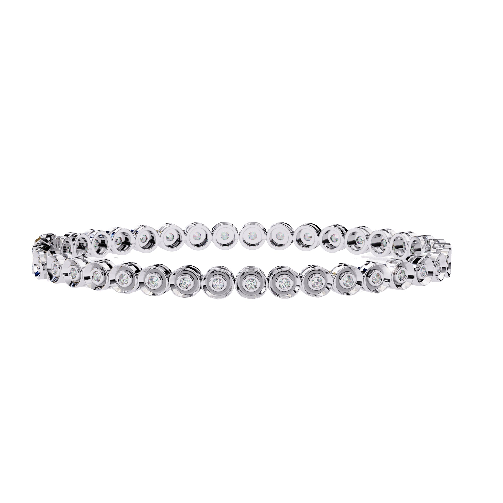 White Gold bezel-set diamond tennis bracelet for women