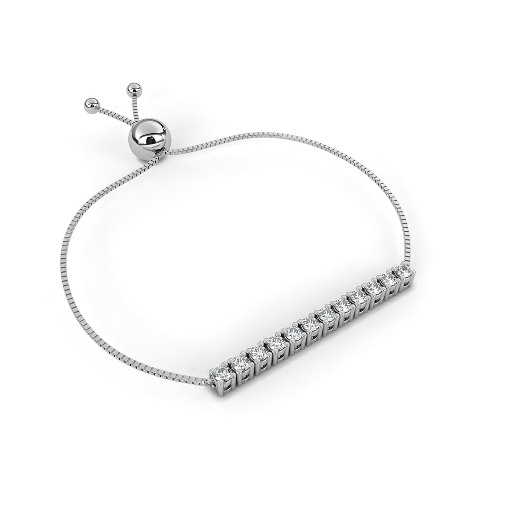 Adjustable diamond bracelet in White Gold