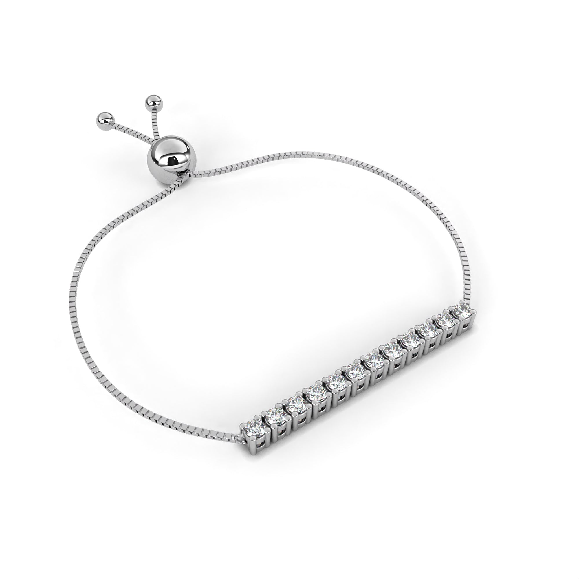 Adjustable diamond bracelet in White Gold