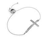 Diamond cross bracelet in White Gold