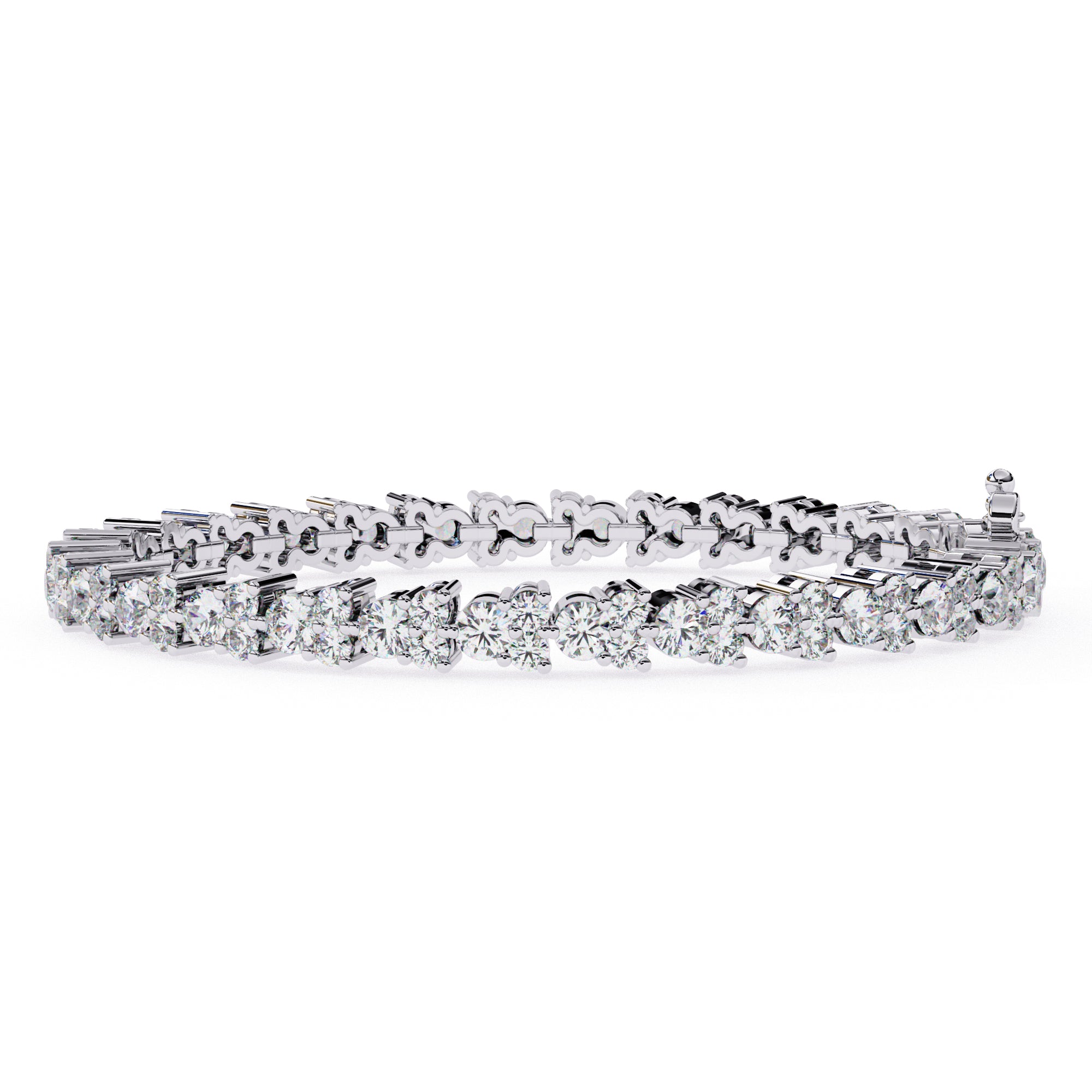 Lab grown diamond tennis bracelet in white gold