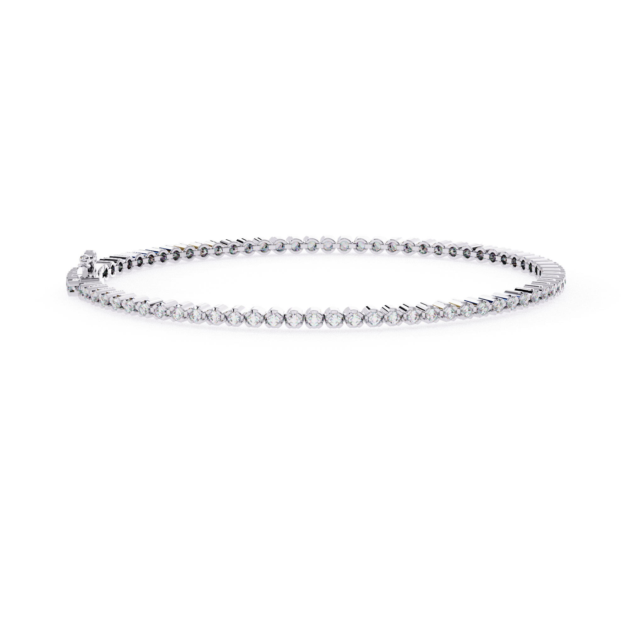 Elegant white gold baguette diamond tennis bracelet