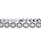 Diamond tennis bracelet with hexagon design for women