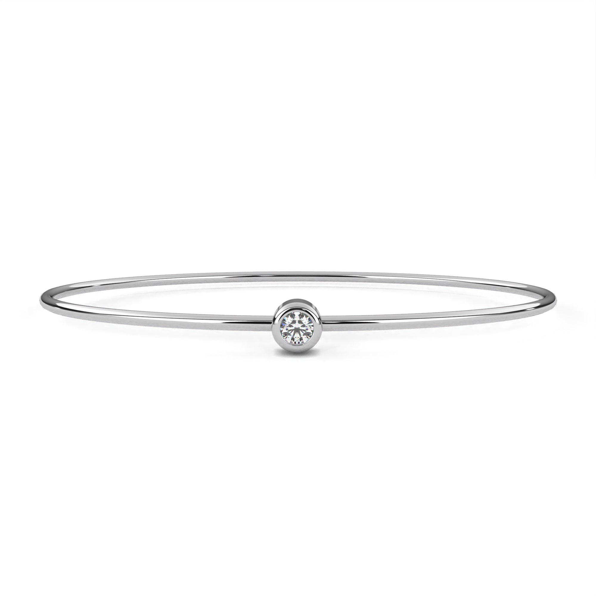 Simple diamond white gold bangle for women