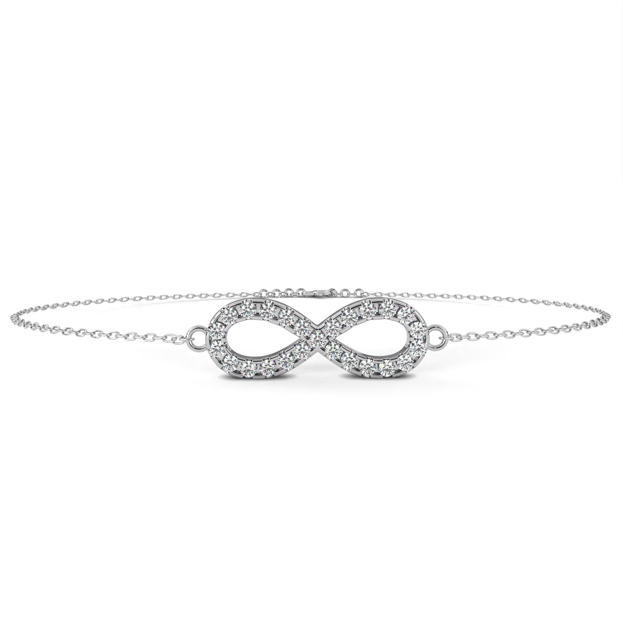 White Gold infinity diamond bracelet for women