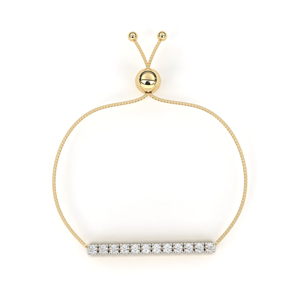 Gold adjustable diamond bracelet for women
