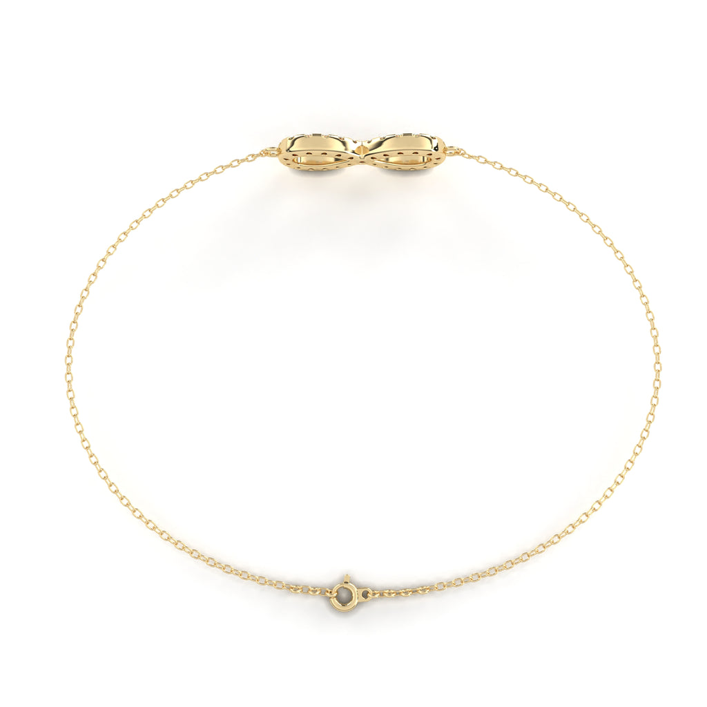 Lab grown diamond gold infinity bracelet