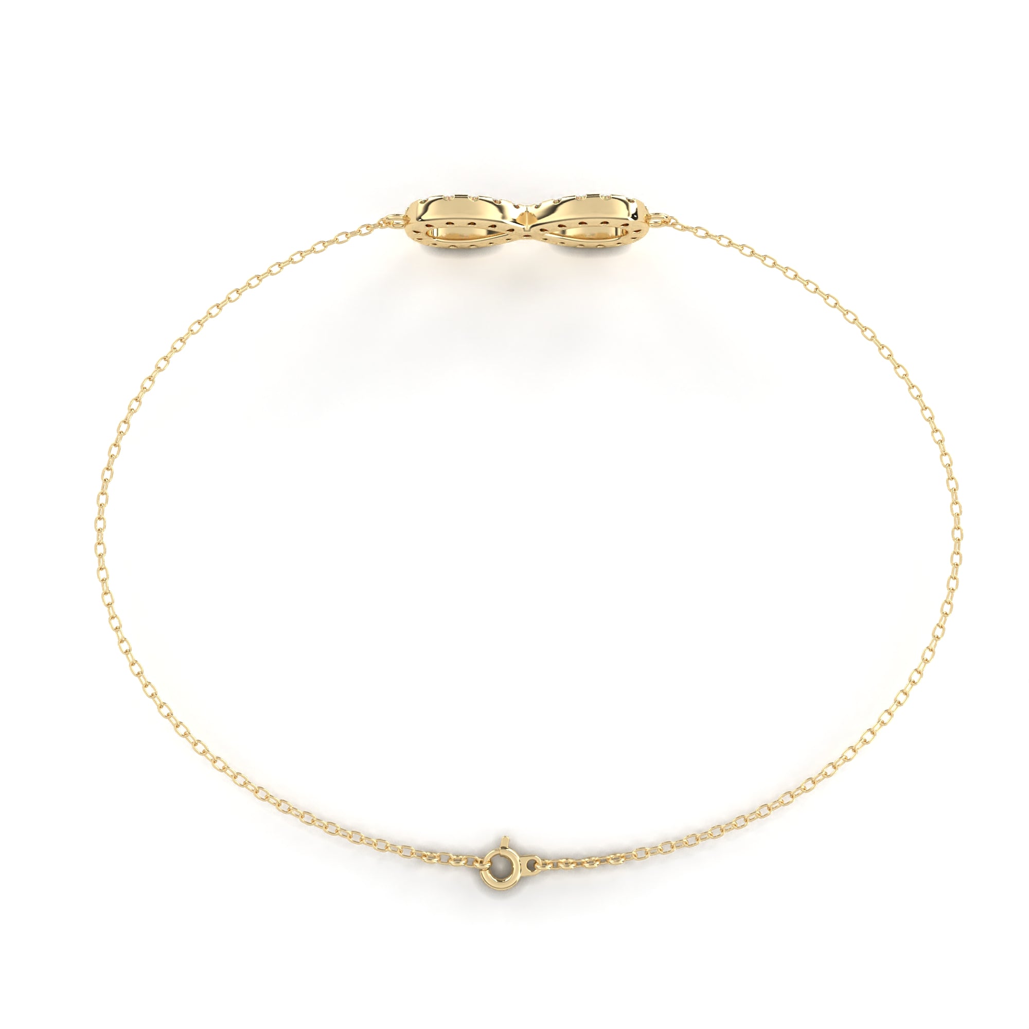 Lab grown diamond gold infinity bracelet