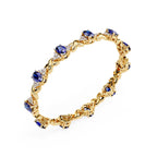 Luxury sapphire and diamond gold tennis bracelet