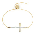 Gold diamond cross bracelet for women