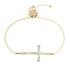 Gold diamond cross bracelet for women